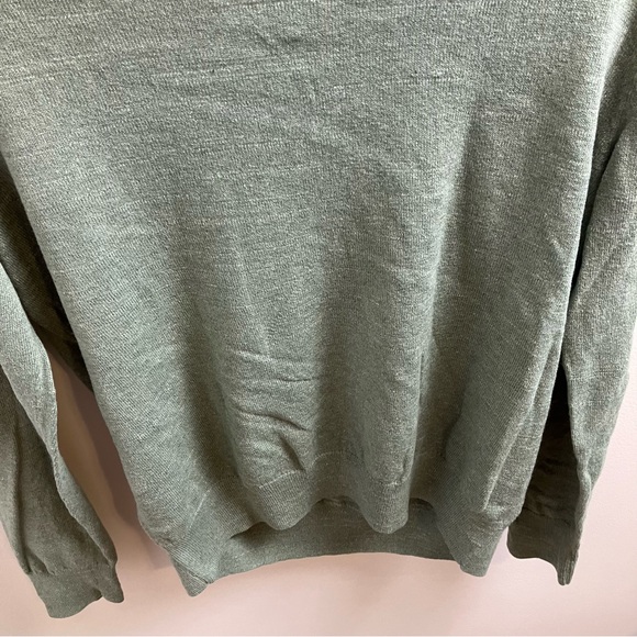 J.Crew Factory Cotton Half-Zip Sweater in Heathered Green Medium - Picture 9 of 12